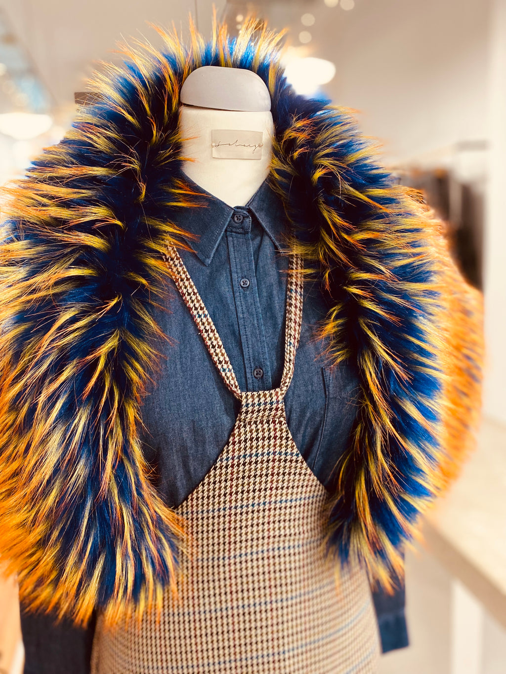 Dress With Straps In Pied-de-poule