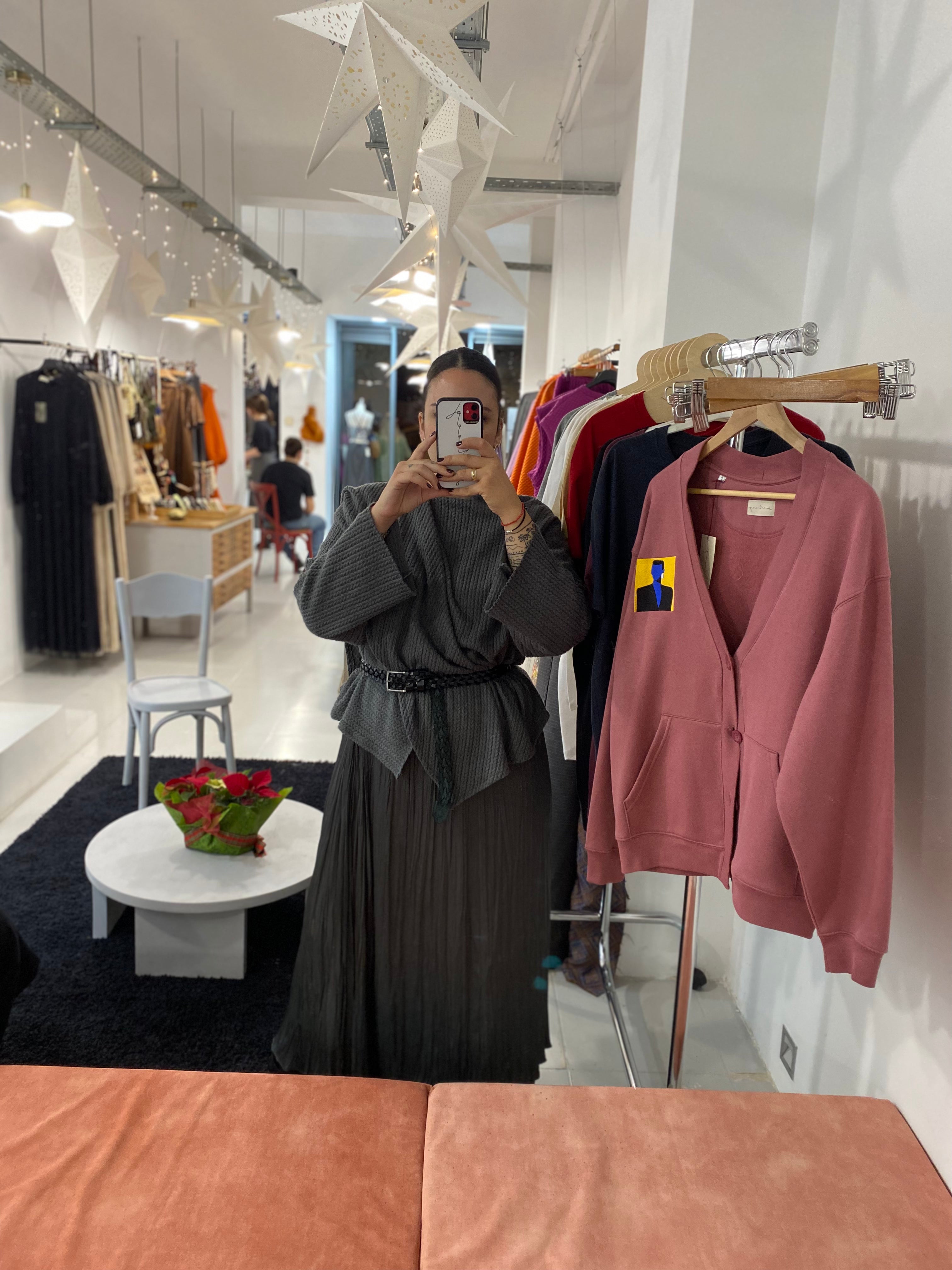 Anthracite Knit Cape Top