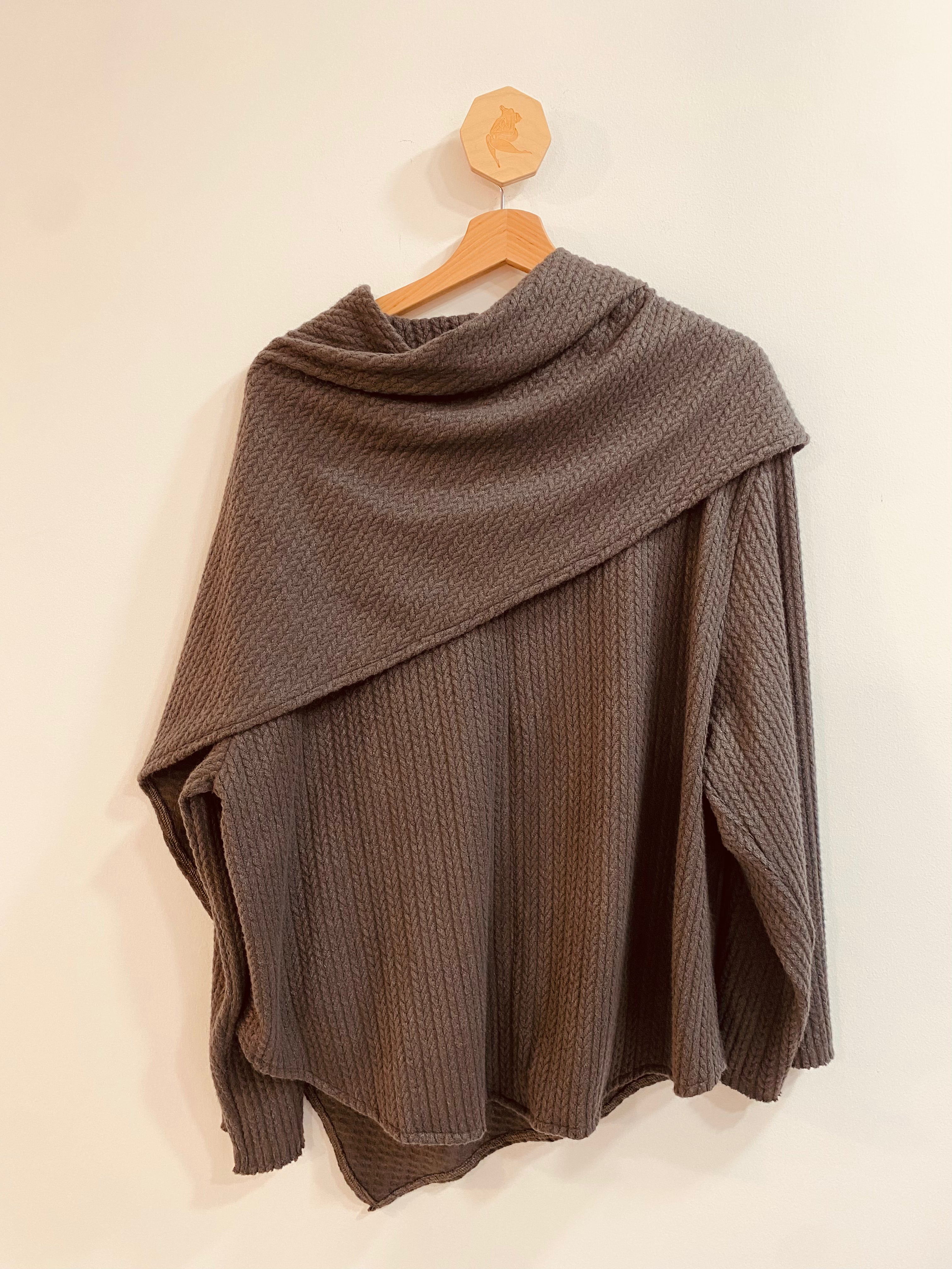 Anthracite Knit Cape Top