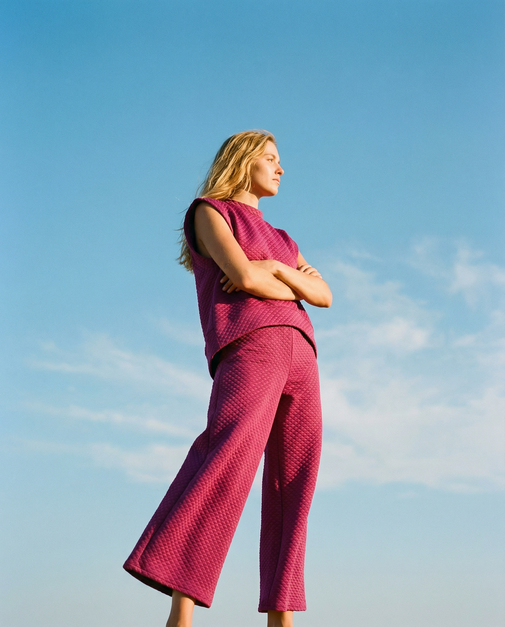 Fuchsia Wide Leg Pants