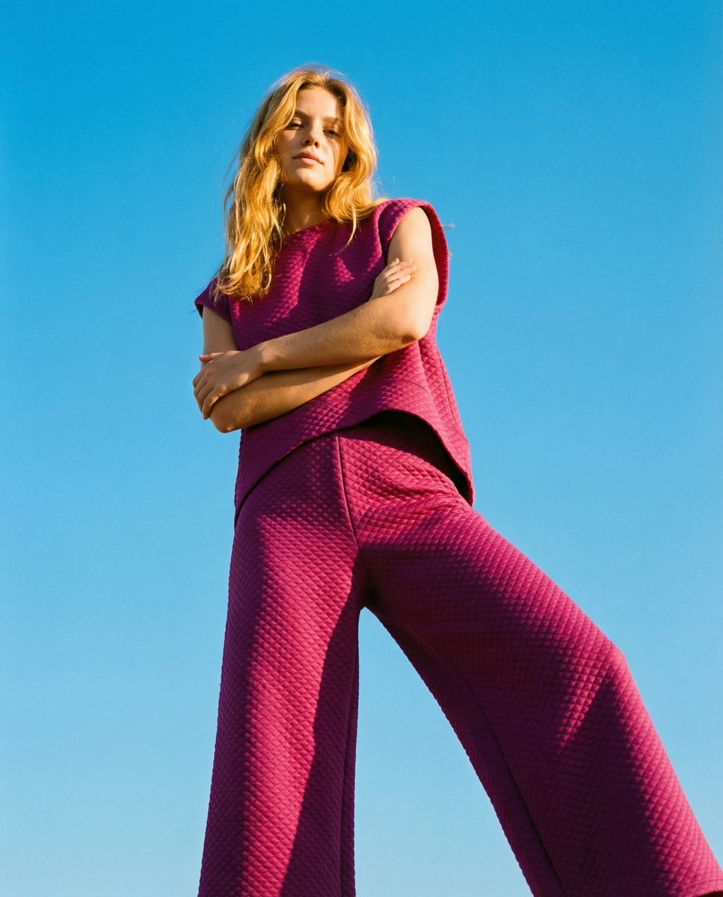 Fuchsia Wide Leg Pants